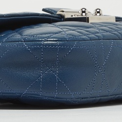 Dior Blue Cannage Leather Miss Dior Promenade Chain Clutch