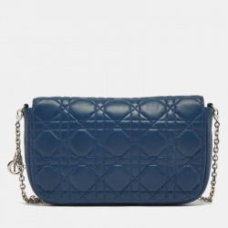 Dior Blue Cannage Leather Miss Dior Promenade Chain Clutch