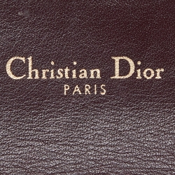 Pre Owned Dior Burgundy Oblique Canvas and Leather Saddle Card Holder