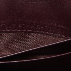 Pre Owned Dior Burgundy Oblique Canvas and Leather Saddle Card Holder