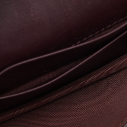 Pre Owned Dior Burgundy Oblique Canvas and Leather Saddle Card Holder