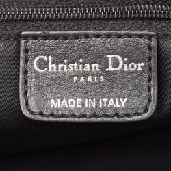 Pre Owned Dior Black Diorissimo Canvas and Leather Charms Boston Bag