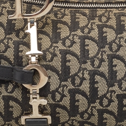 Pre Owned Dior Black Diorissimo Canvas and Leather Charms Boston Bag