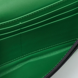 Pre Owned Dior Green Leather Saddle Wallet on Chain