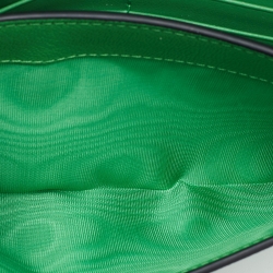 Pre Owned Dior Green Leather Saddle Wallet on Chain