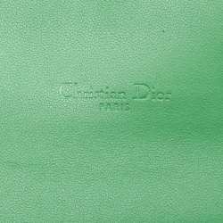 Pre Owned Dior Green Leather Saddle Wallet on Chain