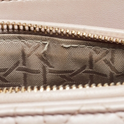 Pre Owned Dior Light Pink Cannage Leather Medium Lady Dior Tote