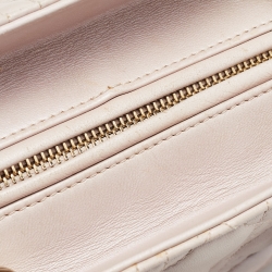 Pre Owned Dior Light Pink Cannage Leather Medium Lady Dior Tote