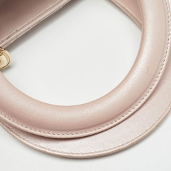 Pre Owned Dior Light Pink Cannage Leather Medium Lady Dior Tote