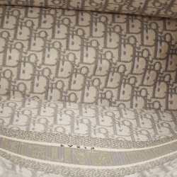 Pre Owned Dior Grey Oblique Embroidered Canvas Large Book Tote