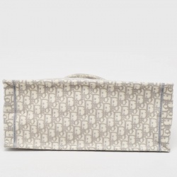 Pre Owned Dior Grey Oblique Embroidered Canvas Large Book Tote