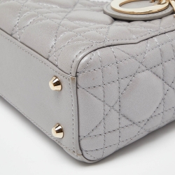 Pre Owned حقيبة يد توتس ديور ميني ليدي ديور بسلسلة جلد كاناج وردي 