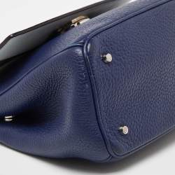 Pre Owned Dior Blue Leather Mini Be Dior Top Handle Bag