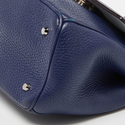 Pre Owned Dior Blue Leather Mini Be Dior Top Handle Bag
