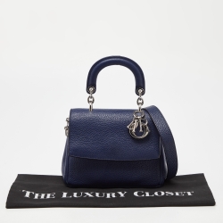 Pre Owned Dior Blue Leather Mini Be Dior Top Handle Bag