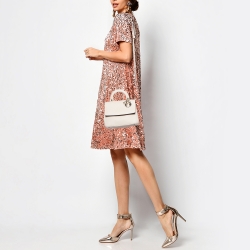 Pre Owned Dior Pale Pink Leather Mini Be Dior Flap Bag