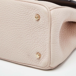 Pre Owned Dior Pale Pink Leather Mini Be Dior Flap Bag