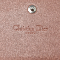 Pre Owned Dior Pink Cannage Leather Lady Dior Wallet On Chain