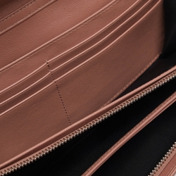 Pre Owned Dior Pink Cannage Leather Lady Dior Wallet On Chain