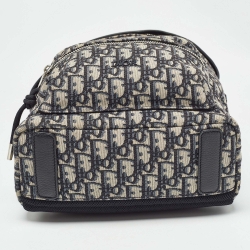 Dior Black/Beige Oblique Canvas and Leather Rider Backpack