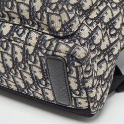 Dior Black/Beige Oblique Canvas and Leather Rider Backpack