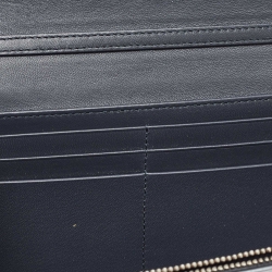 Dior Silver Microcannage Patent Leather Lady Dior Croisiere Wallet on Chain