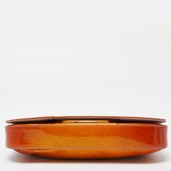 Pre Owned Dior Orange Oblique Patent Leather Vintage Malice Bag