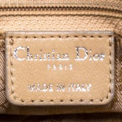 Pre Owned Dior Beige Cannage Nylon Drawstring Hobo