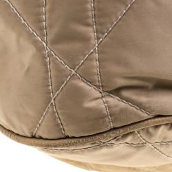 Pre Owned Dior Beige Cannage Nylon Drawstring Hobo