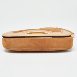 Pre Owned حقيبة كتف ديور ماليس جلد وسويدي أسود 