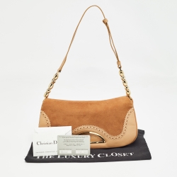 Pre Owned حقيبة كتف ديور ماليس جلد وسويدي أسود 