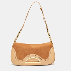 Pre Owned حقيبة كتف ديور ماليس جلد وسويدي أسود 