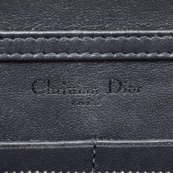 Pre Owned Dior Dark Grey Micro Cannage Patent Leather Diorama Wallet on Chain