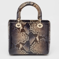 Pre Owned Dior Multicolor Python Medium Lady Dior Tote