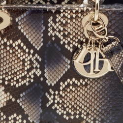 Pre Owned Dior Multicolor Python Medium Lady Dior Tote