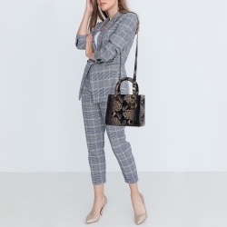 Pre Owned Dior Multicolor Python Medium Lady Dior Tote