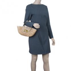 مملوكة مسبقًا Dior Beige Lambskin Plisse Pleated Top Handle Satchel