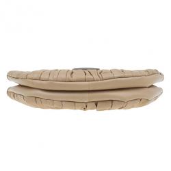 مملوكة مسبقًا Dior Beige Lambskin Plisse Pleated Top Handle Satchel