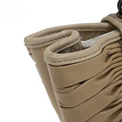 مملوكة مسبقًا Dior Beige Lambskin Plisse Pleated Top Handle Satchel