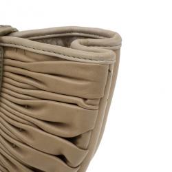 مملوكة مسبقًا Dior Beige Lambskin Plisse Pleated Top Handle Satchel