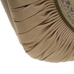 مملوكة مسبقًا Dior Beige Lambskin Plisse Pleated Top Handle Satchel