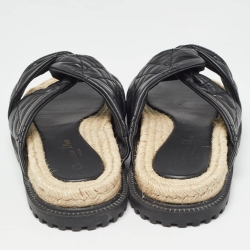 Dior Black Cannage Leather D-Twist Espadrille Sandals Size 40