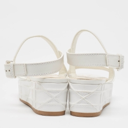 Dior White Leather Platform Slingback Sandals Size 40