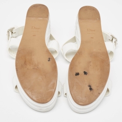Dior White Leather Platform Slingback Sandals Size 40
