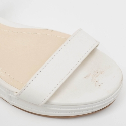 Dior White Leather Platform Slingback Sandals Size 40