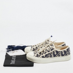 Dior Navy Blue/White Canvas Walk'n'Dior Sneakers Size 37.5
