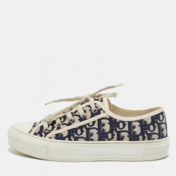 Dior Navy Blue/White Canvas Walk'n'Dior Sneakers Size 37.5