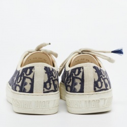 Dior Navy Blue/White Canvas Walk'n'Dior Sneakers Size 37.5