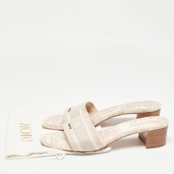 Dior Cream/Purple Canvas Dway Sandals Size 41.5