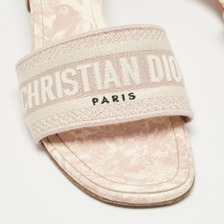Dior Cream/Purple Canvas Dway Sandals Size 41.5